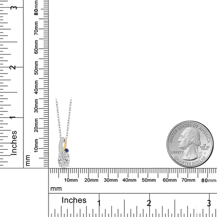 Pendant in 925 Sterling Silver and 10K Yellow Gold