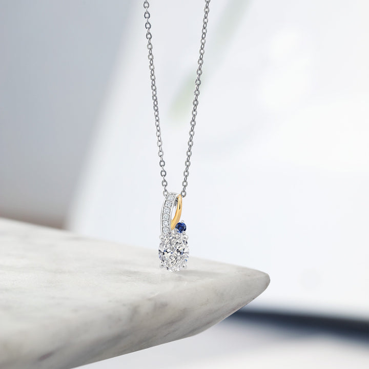 Pendant in 925 Sterling Silver and 10K Yellow Gold