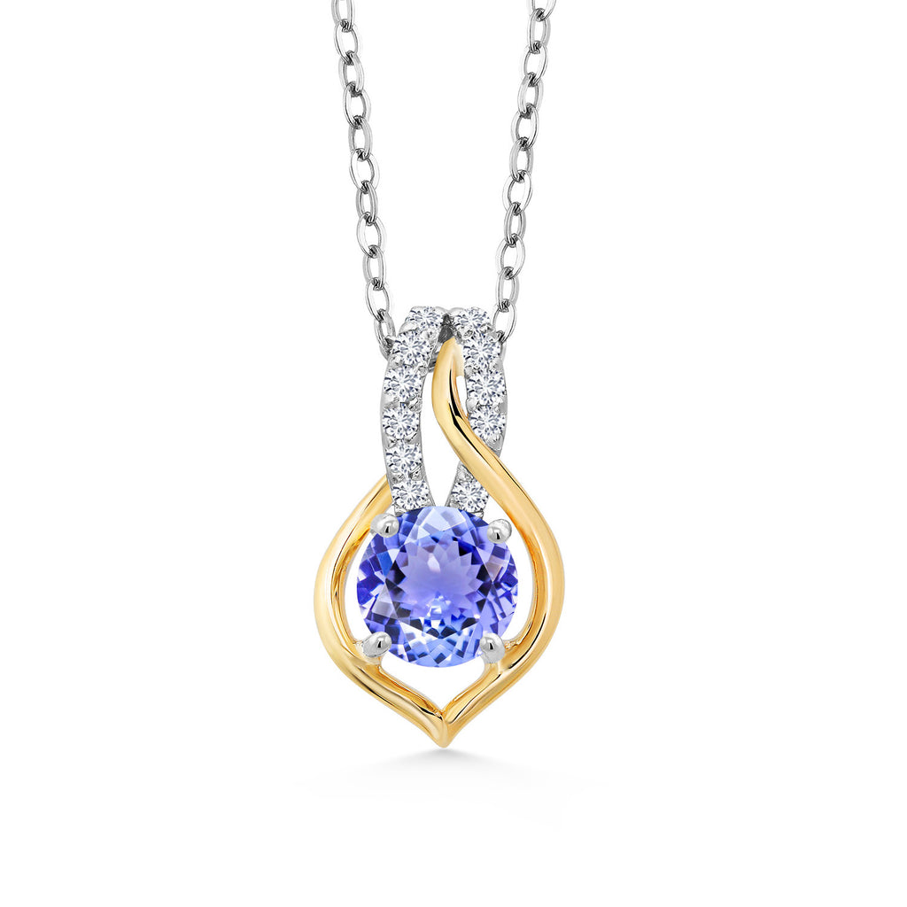 Tanzanite - December_Pendant in 925 Sterling Silver and 10K Yellow Gold