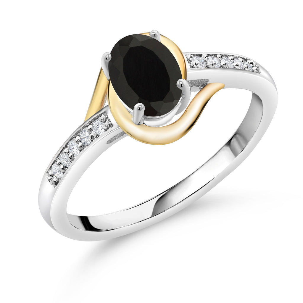 Onyx - December_8_Ring in 925 Sterling Silver and 10K Yellow Gold