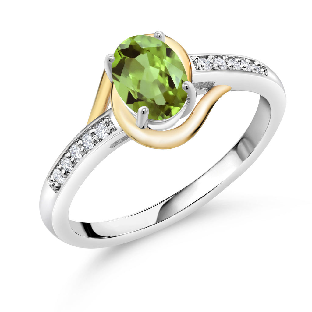 Peridot - August_5_Ring in 925 Sterling Silver and 10K Yellow Gold