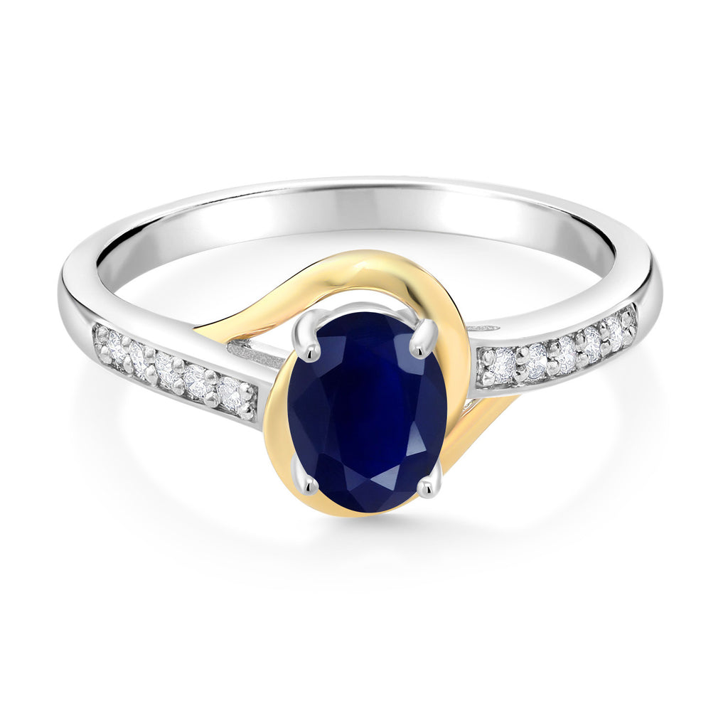 Sapphire - September_6_Ring in 925 Sterling Silver and 10K Yellow Gold