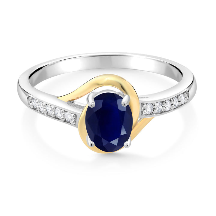 Sapphire - September_6_Ring in 925 Sterling Silver and 10K Yellow Gold