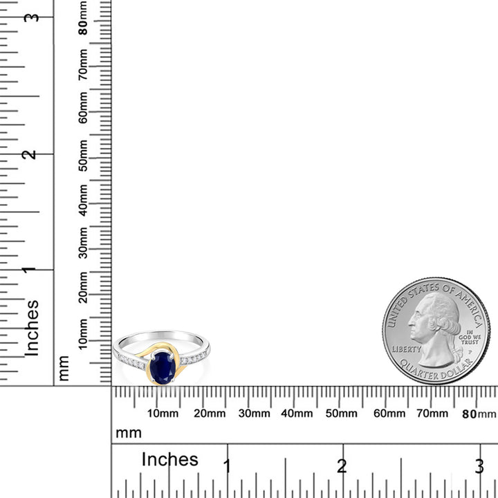 Sapphire - September_6_Ring in 925 Sterling Silver and 10K Yellow Gold