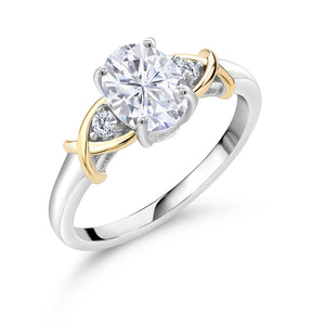 Ring in 925 Sterling Silver and 10K Yellow Gold