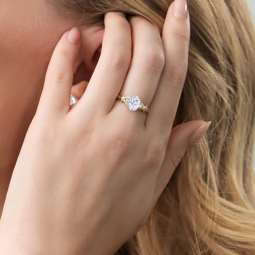 Ring in 925 Sterling Silver and 10K Yellow Gold