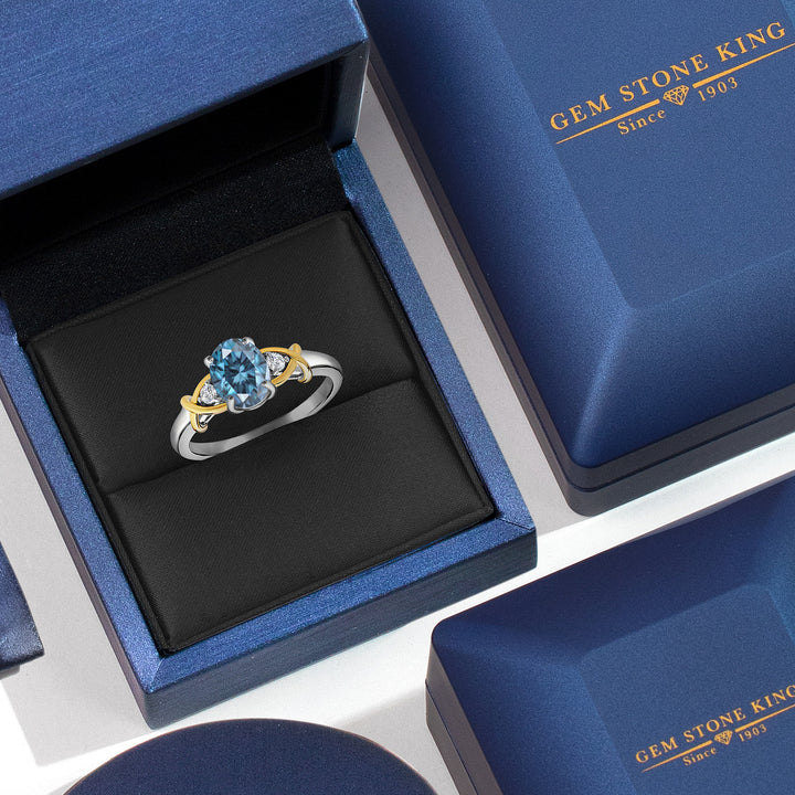 Ring in 925 Sterling Silver and 10K Yellow Gold