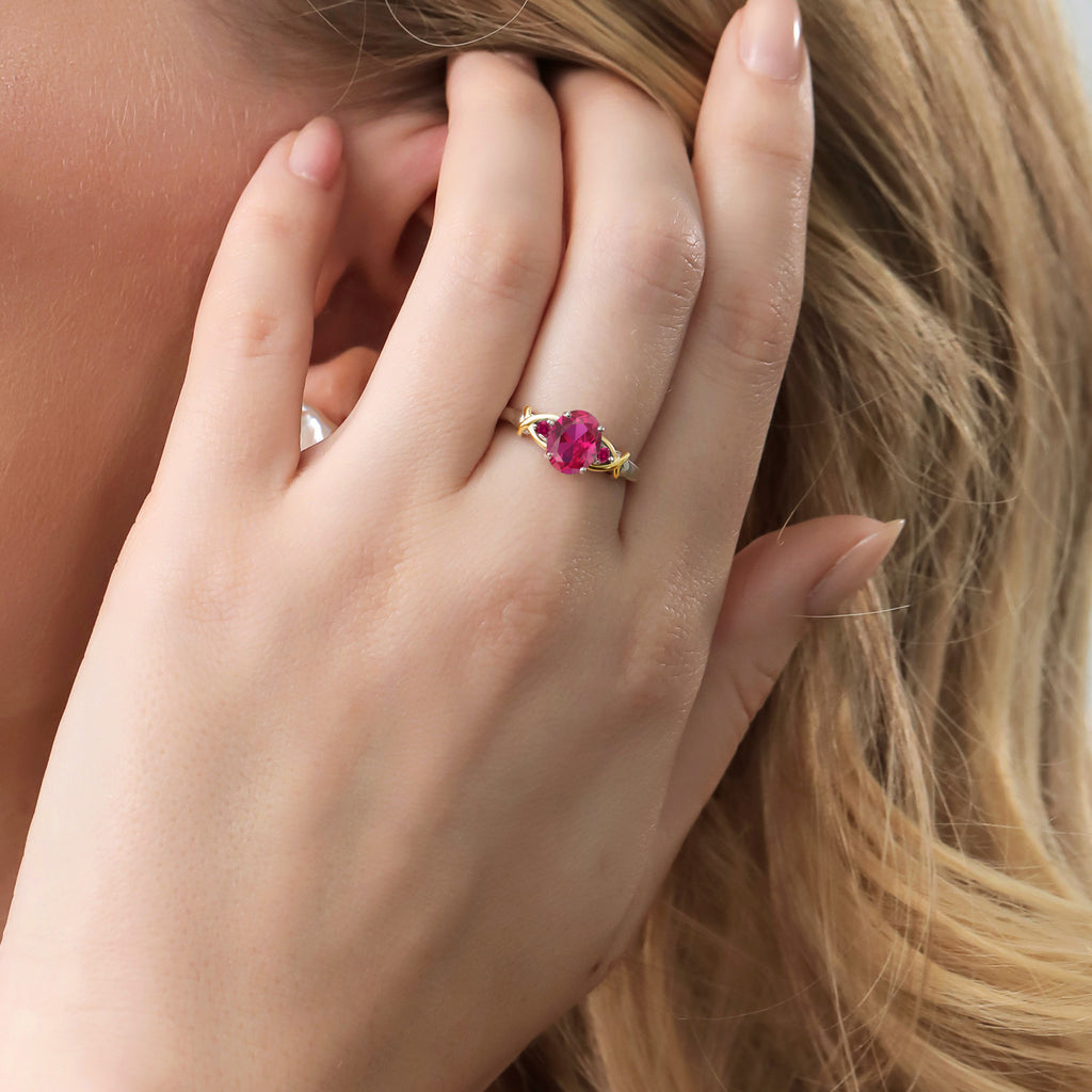 Ring in 925 Sterling Silver and 10K Yellow Gold