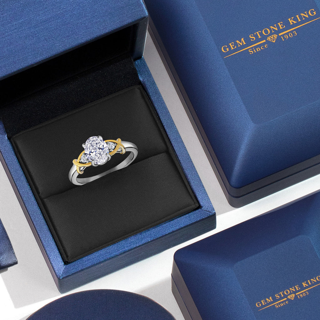 Blue Sapphire - September_7_Ring in 925 Sterling Silver and 10K Yellow Gold