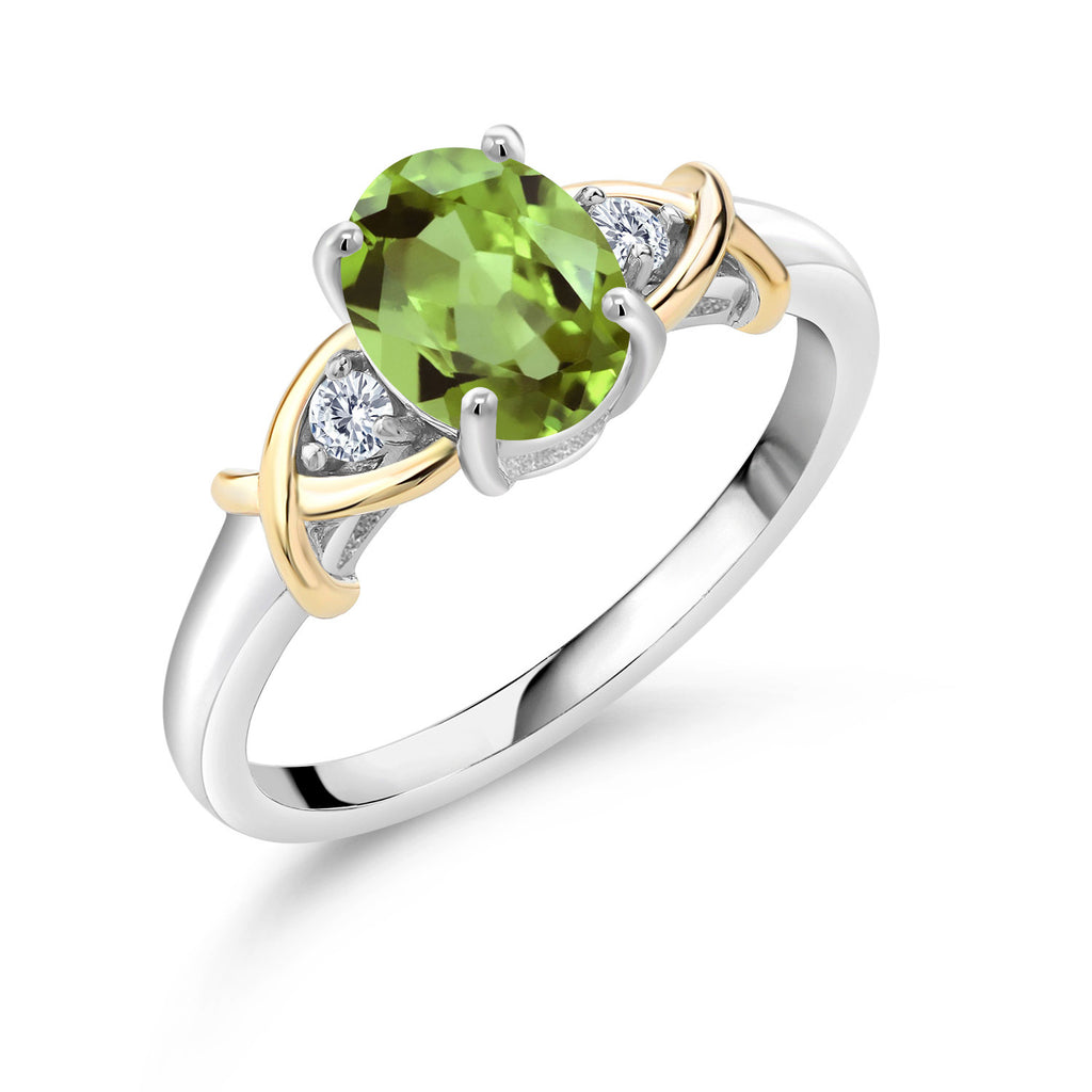 Peridot - August_5_Ring in 925 Sterling Silver and 10K Yellow Gold