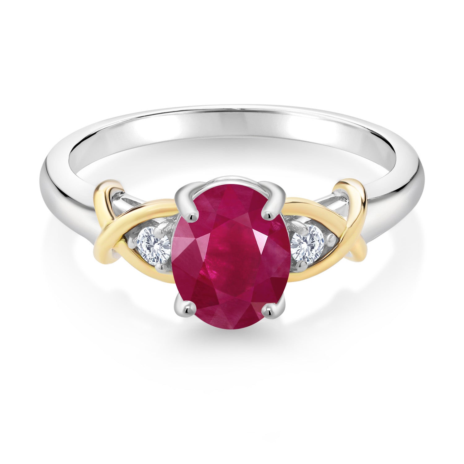 Ring in 925 Sterling Silver and 10K Yellow Gold