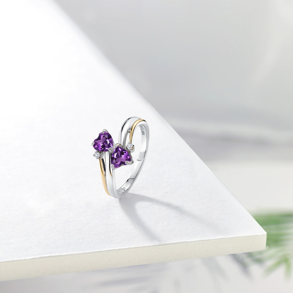 Ring in 925 Sterling Silver and 10K Yellow Gold