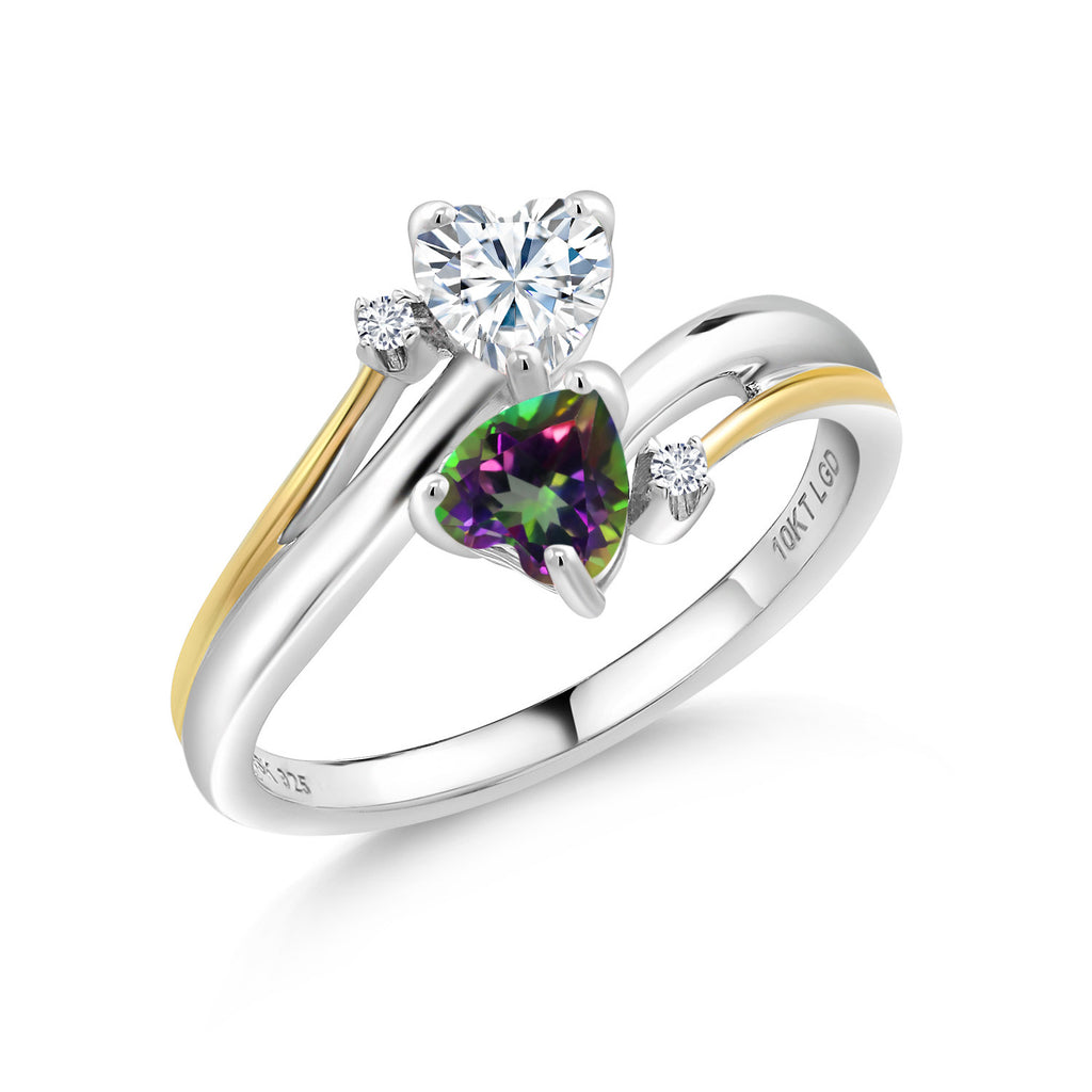 Green Mystic Topaz_8_Ring in 925 Sterling Silver and 10K Yellow Gold