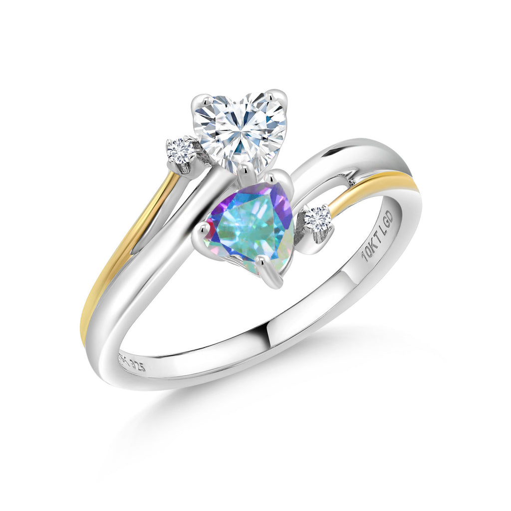Mercury Mist Mystic Topaz_5_Ring in 925 Sterling Silver and 10K Yellow Gold