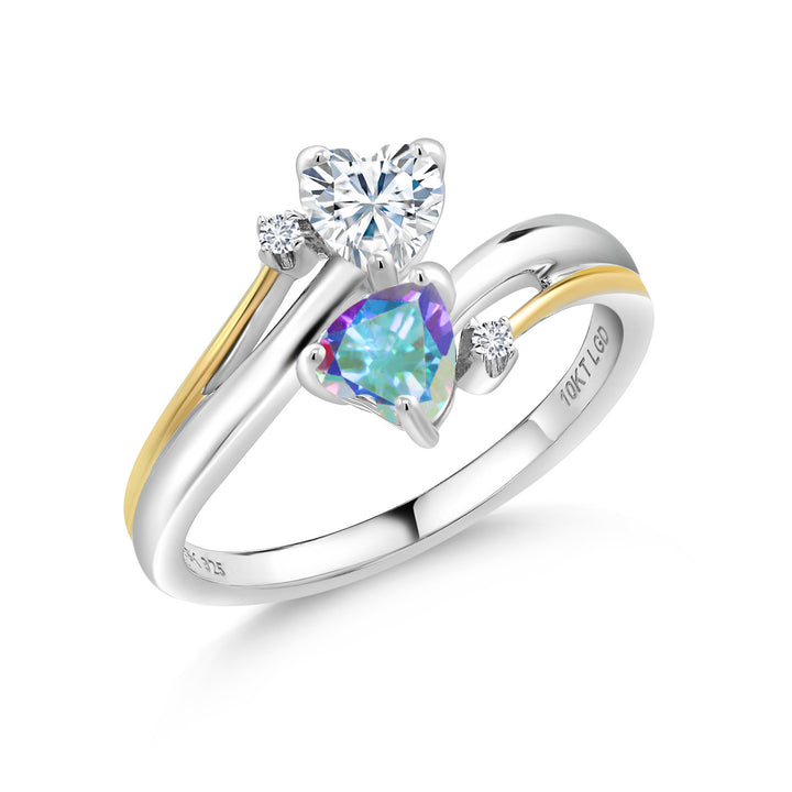 Mercury Mist Mystic Topaz_7_Ring in 925 Sterling Silver and 10K Yellow Gold