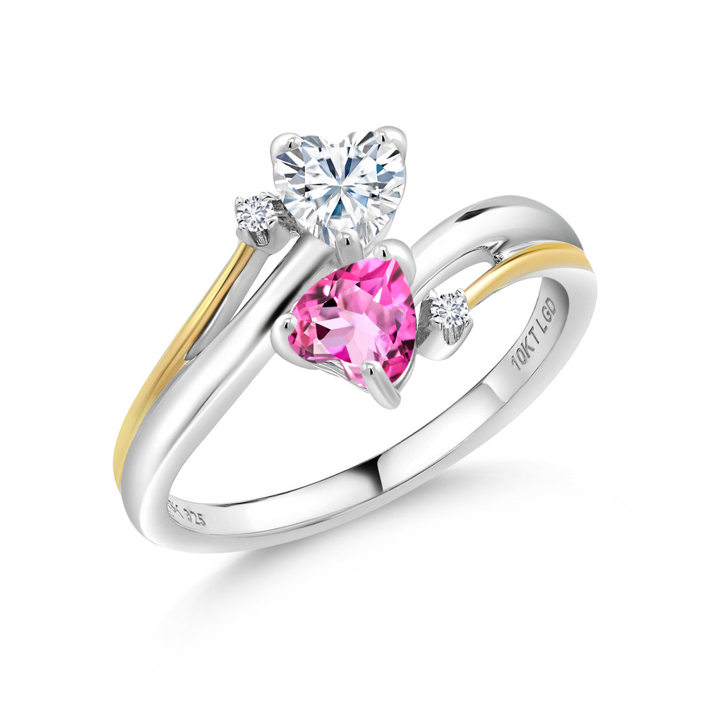 Pink Mystic Topaz_8_Ring in 925 Sterling Silver and 10K Yellow Gold