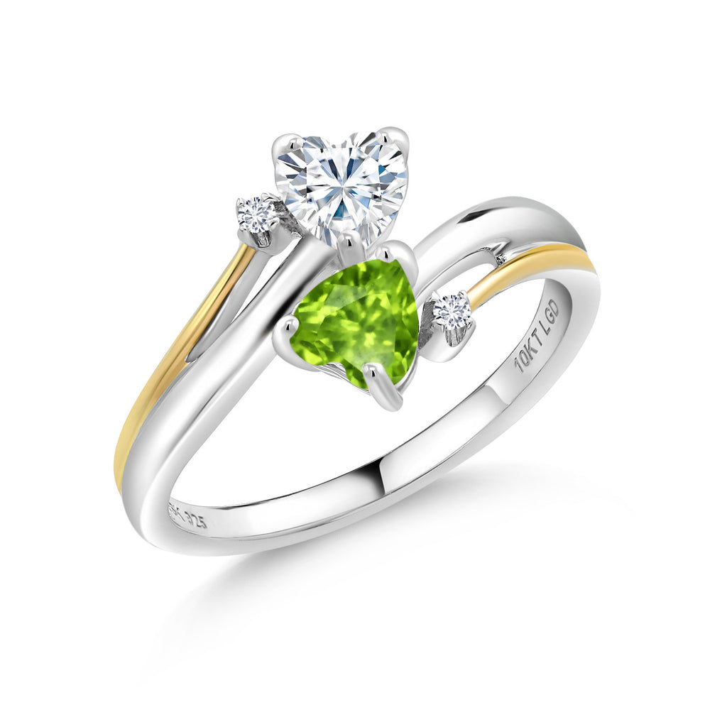 Peridot - August_7_Ring in 925 Sterling Silver and 10K Yellow Gold