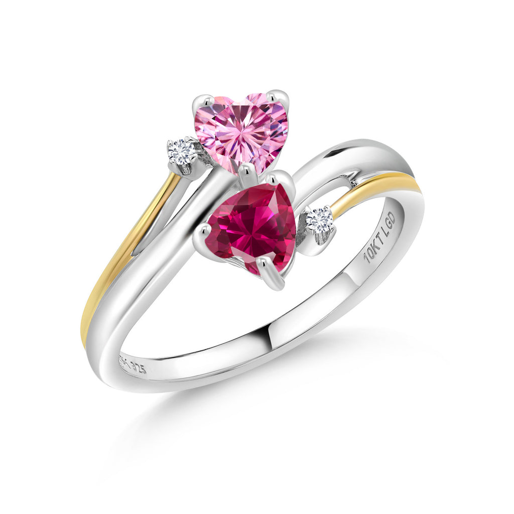 Created Ruby - July_8_Ring in 925 Sterling Silver and 10K Yellow Gold