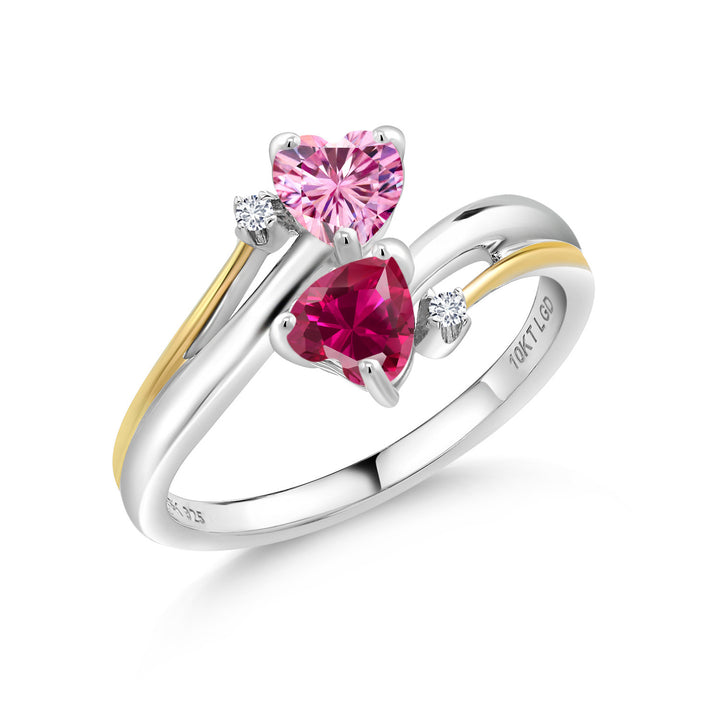 Created Ruby - July_6_Ring in 925 Sterling Silver and 10K Yellow Gold