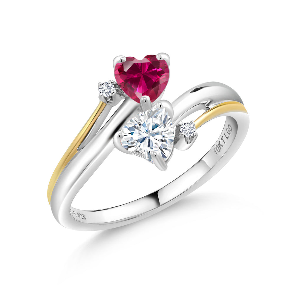Created Ruby - July_8_Ring in 925 Sterling Silver and 10K Yellow Gold