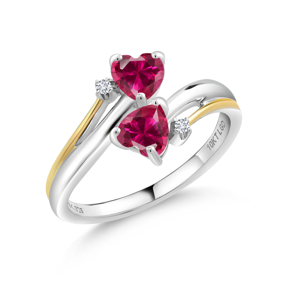 Created Ruby - July_7_Ring in 925 Sterling Silver and 10K Yellow Gold