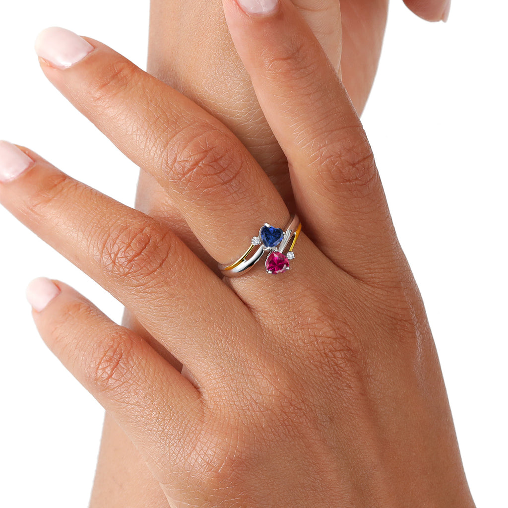 Ring in 925 Sterling Silver and 10K Yellow Gold