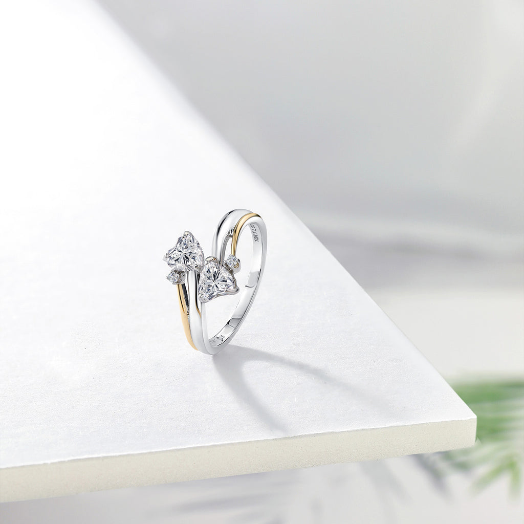 Ring in 925 Sterling Silver and 10K Yellow Gold