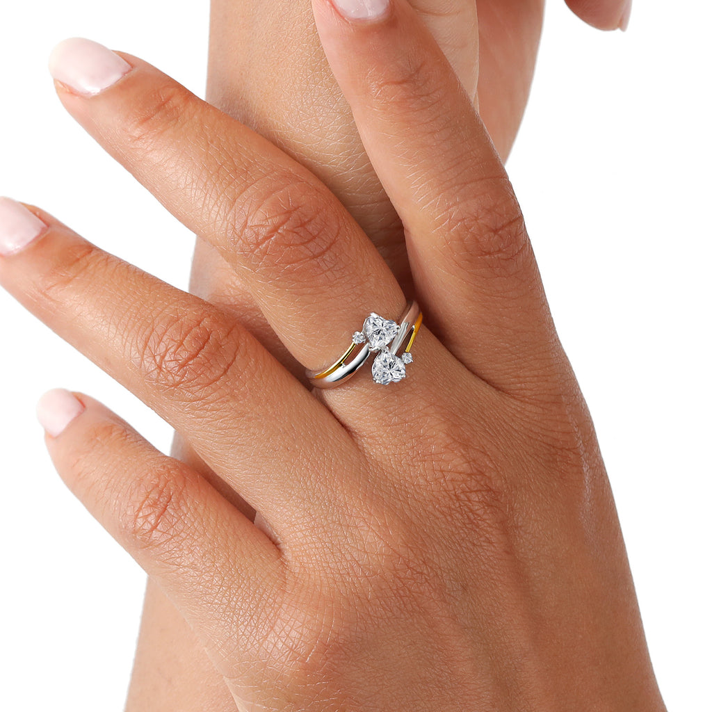Ring in 925 Sterling Silver and 10K Yellow Gold