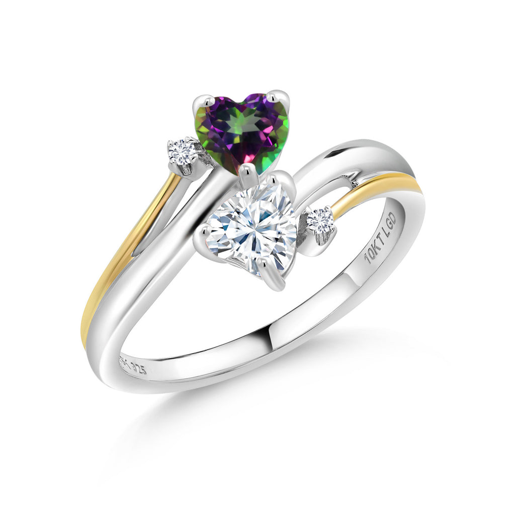 Green Mystic Topaz_6_Ring in 925 Sterling Silver and 10K Yellow Gold