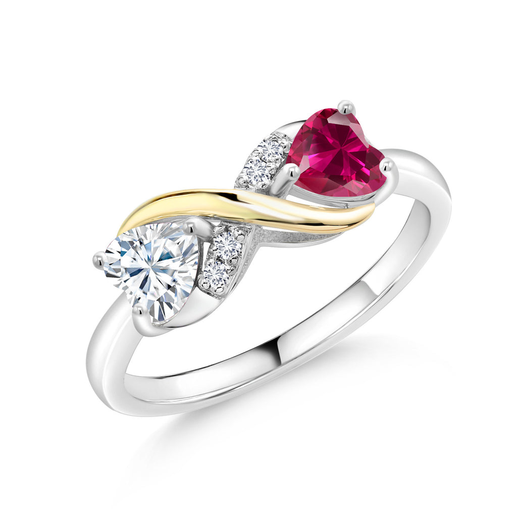 Created Ruby - July_6_Ring in 925 Sterling Silver and 10K Yellow Gold