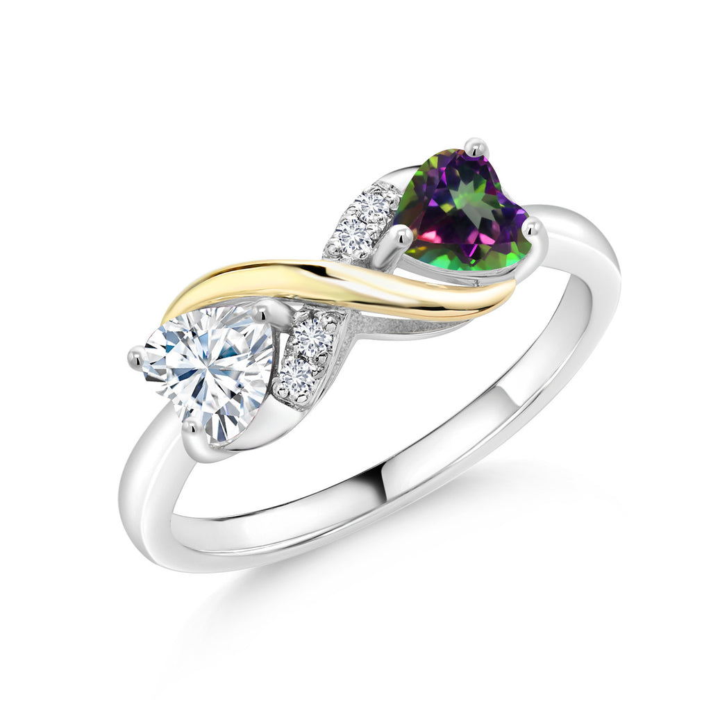Green Mystic Topaz_5_Ring in 925 Sterling Silver and 10K Yellow Gold