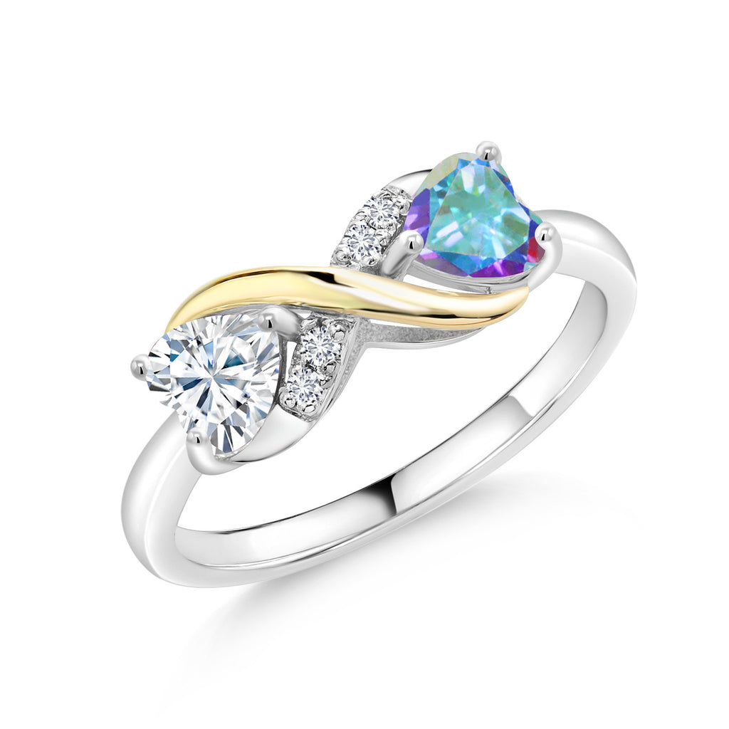 Mercury Mist Mystic Topaz_8_Ring in 925 Sterling Silver and 10K Yellow Gold