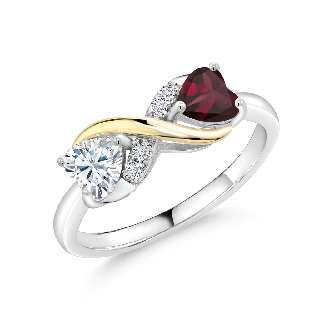 Rhodolite Garnet_8_Ring in 925 Sterling Silver and 10K Yellow Gold