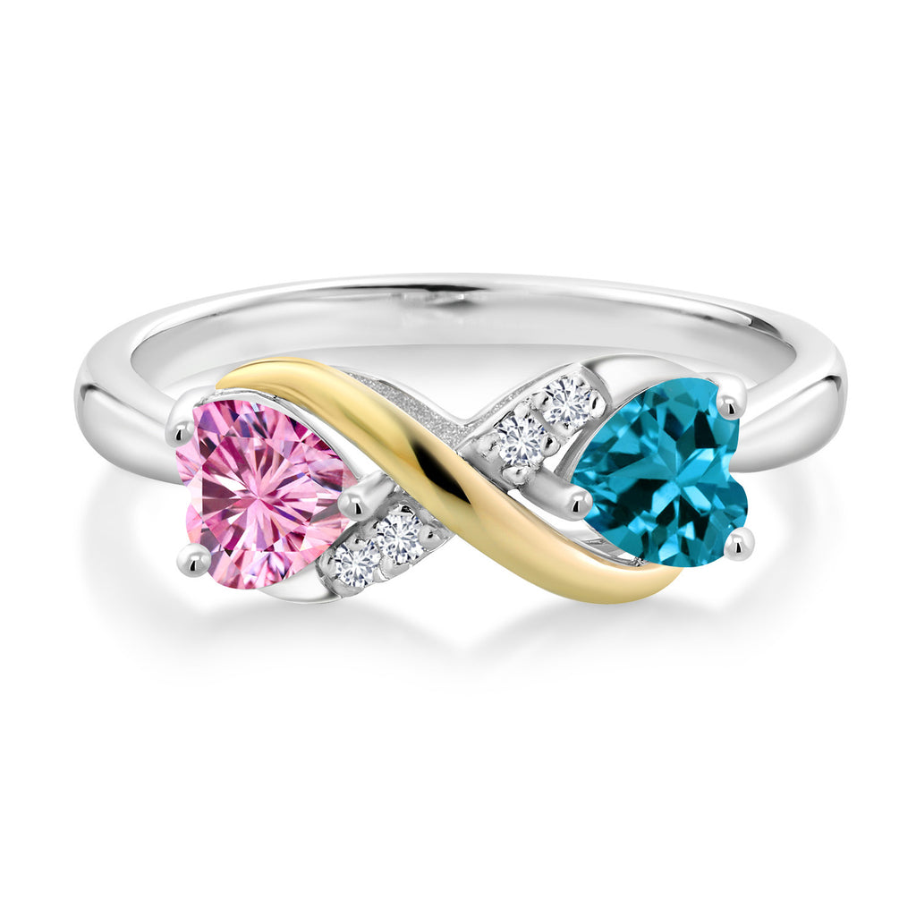Ring in 925 Sterling Silver and 10K Yellow Gold