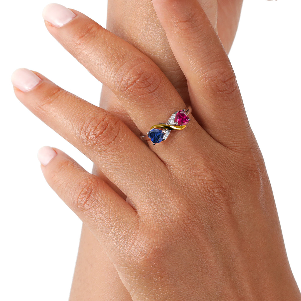 Ring in 925 Sterling Silver and 10K Yellow Gold