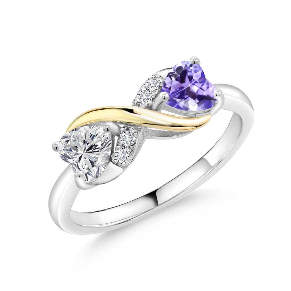Tanzanite - December_8_Ring in 925 Sterling Silver and 10K Yellow Gold