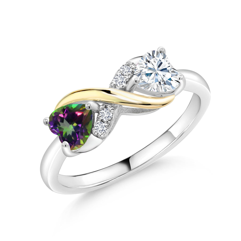 Green Mystic Topaz_8_Ring in 925 Sterling Silver and 10K Yellow Gold