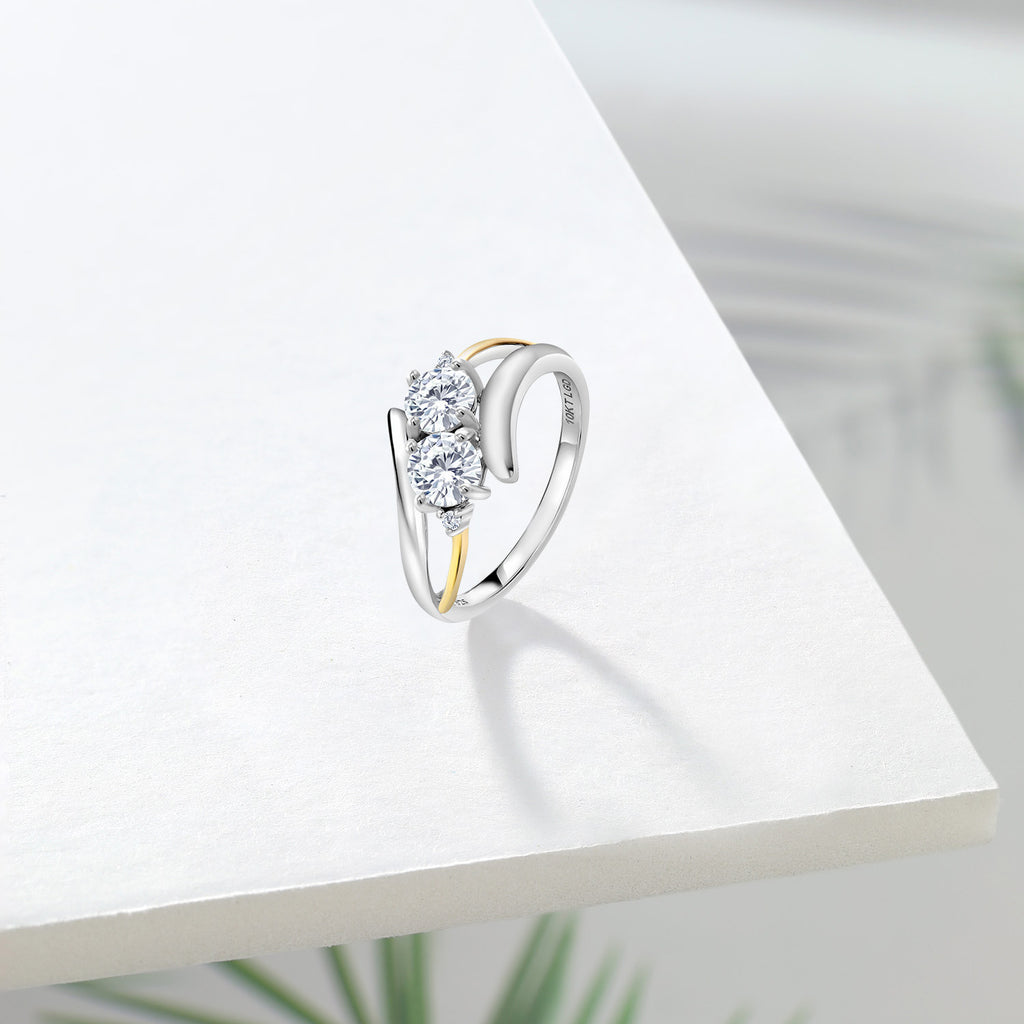 Ring in 925 Sterling Silver and 10K Yellow Gold
