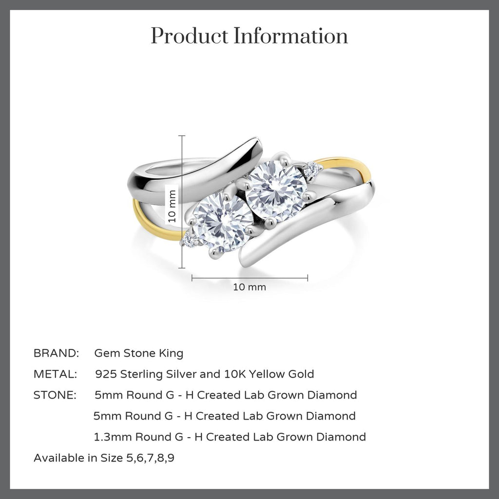 Ring in 925 Sterling Silver and 10K Yellow Gold
