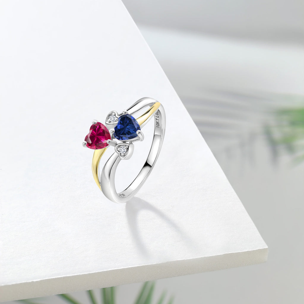 Ring in 925 Sterling Silver and 10K Yellow Gold