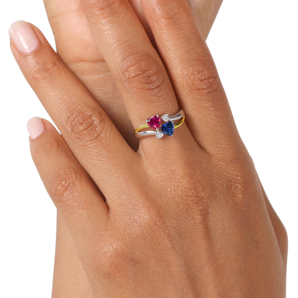 Ring in 925 Sterling Silver and 10K Yellow Gold