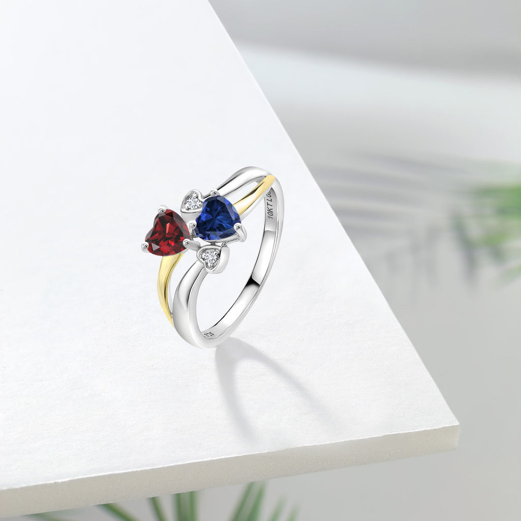 Ring in 925 Sterling Silver and 10K Yellow Gold