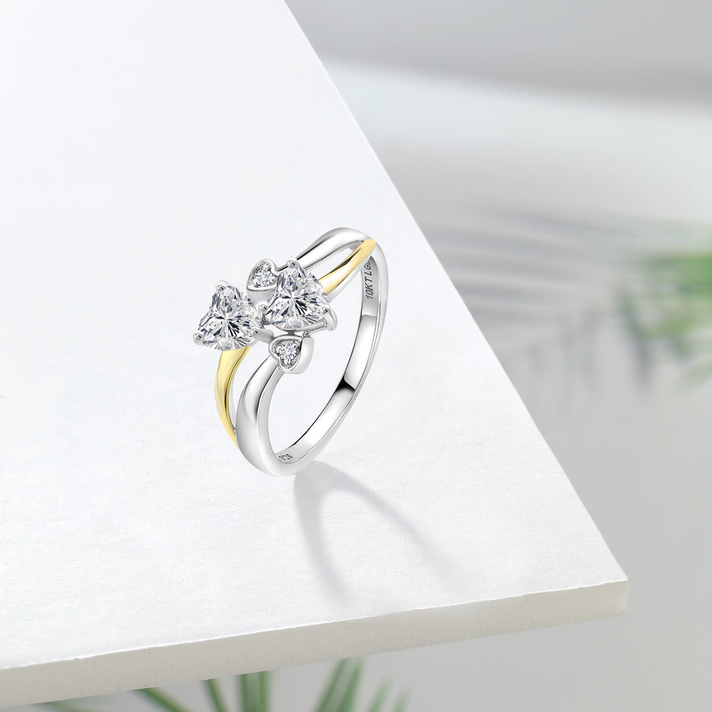 Ring in 925 Sterling Silver and 10K Yellow Gold
