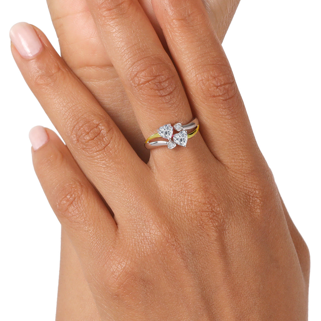 Ring in 925 Sterling Silver and 10K Yellow Gold