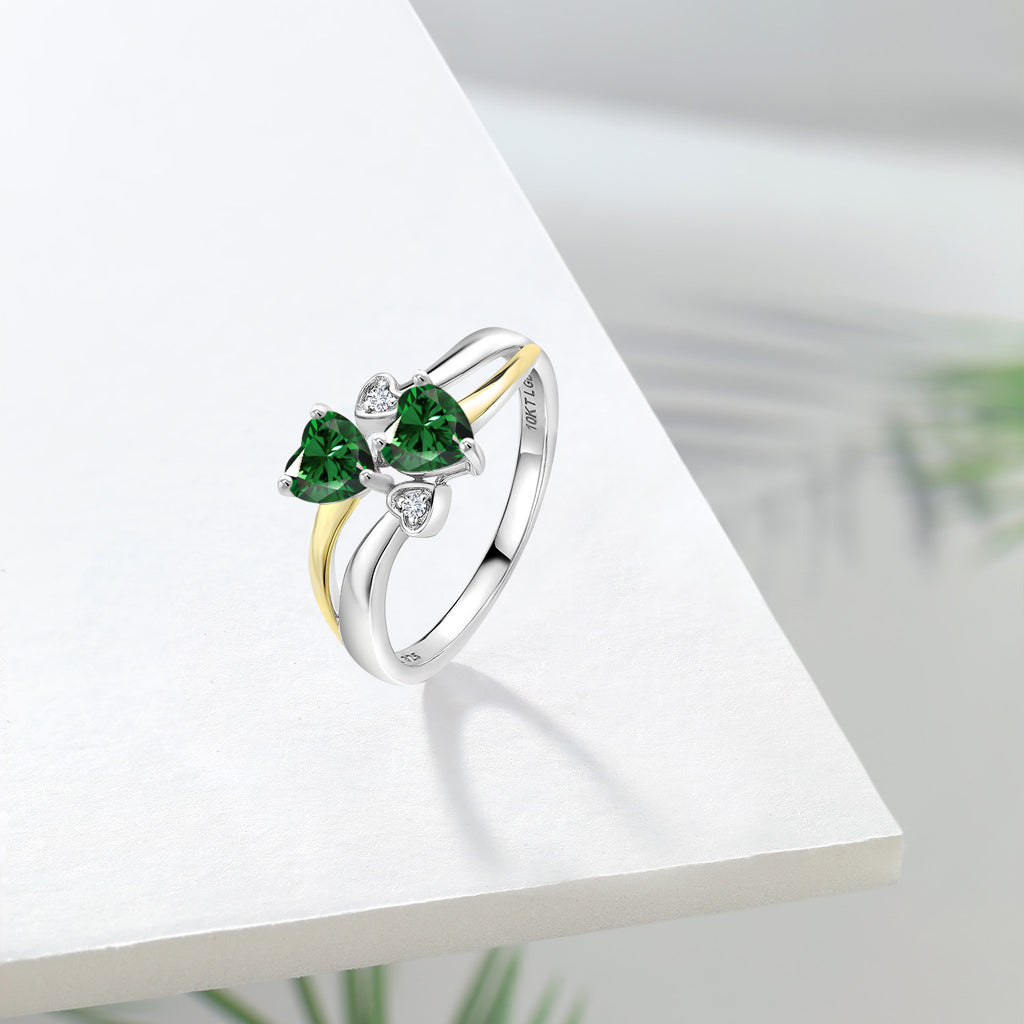 Ring in 925 Sterling Silver and 10K Yellow Gold