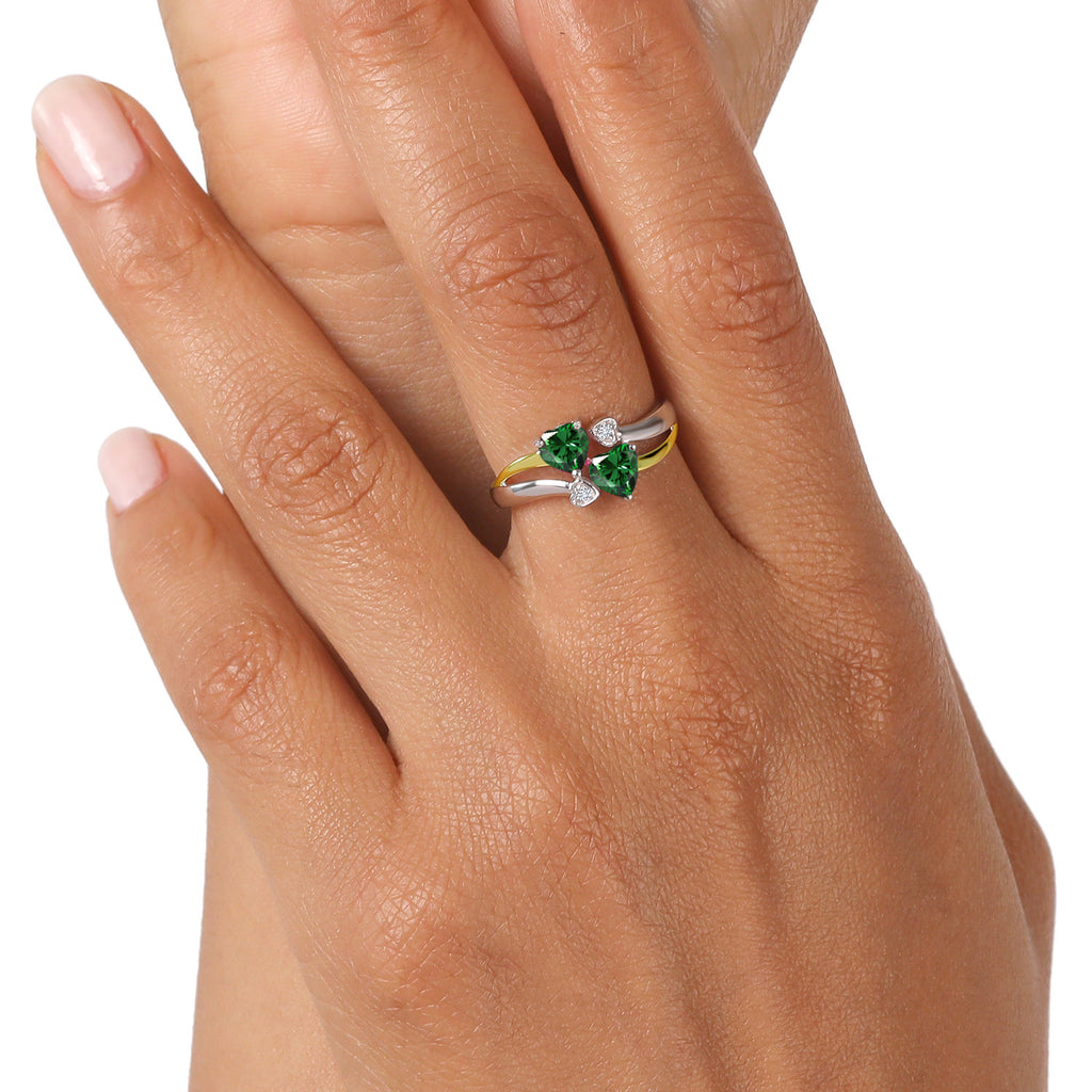 Ring in 925 Sterling Silver and 10K Yellow Gold