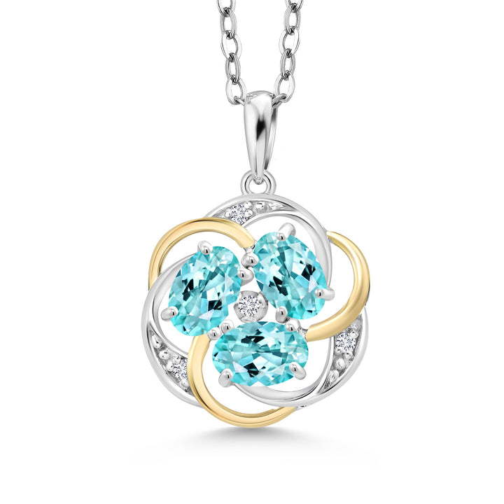 Apatite_Pendant in 925 Sterling Silver and 10K Yellow Gold