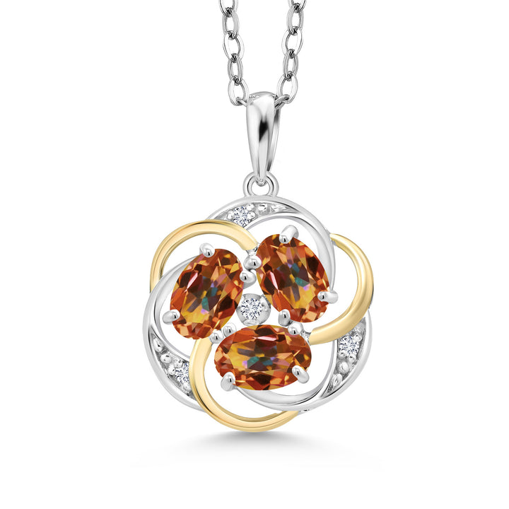 Ecstasy Mystic Topaz_Pendant in 925 Sterling Silver and 10K Yellow Gold