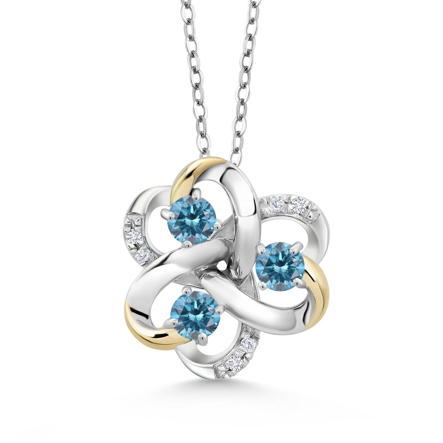 Pendant in 925 Sterling Silver and 10K Yellow Gold