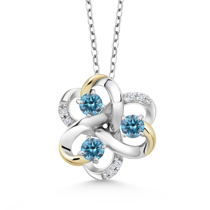 Pendant in 925 Sterling Silver and 10K Yellow Gold